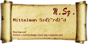 Mittelman Szórád névjegykártya
